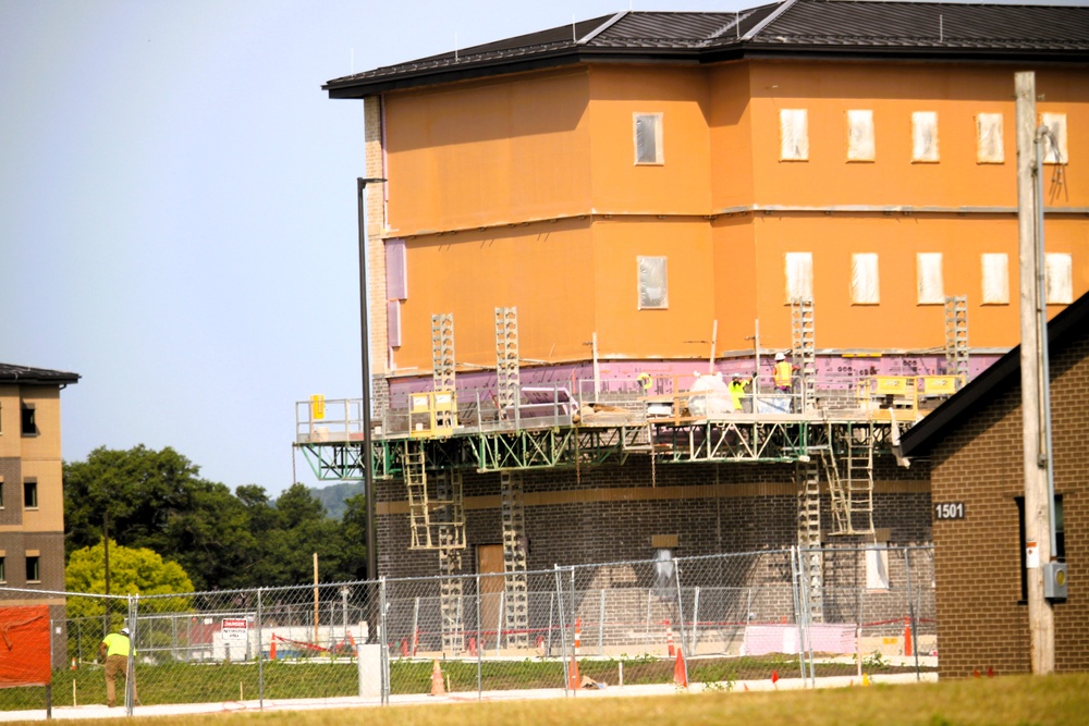 August 2025 barracks construction operations for East Barracks Project at Fort McCoy