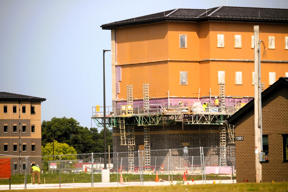 August 2025 barracks construction operations for East Barracks Project at Fort McCoy