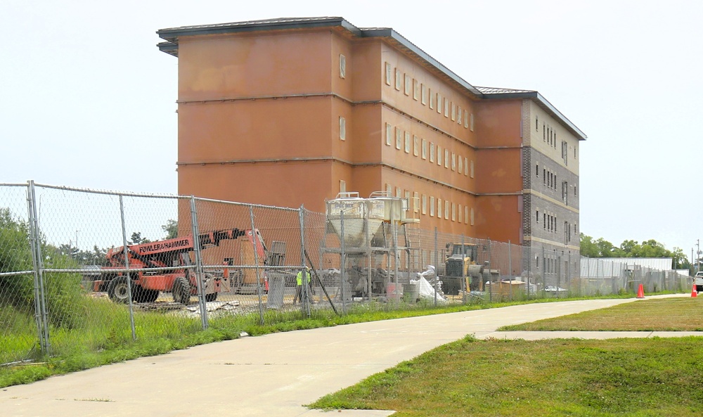 August 2025 barracks construction operations for East Barracks Project at Fort McCoy