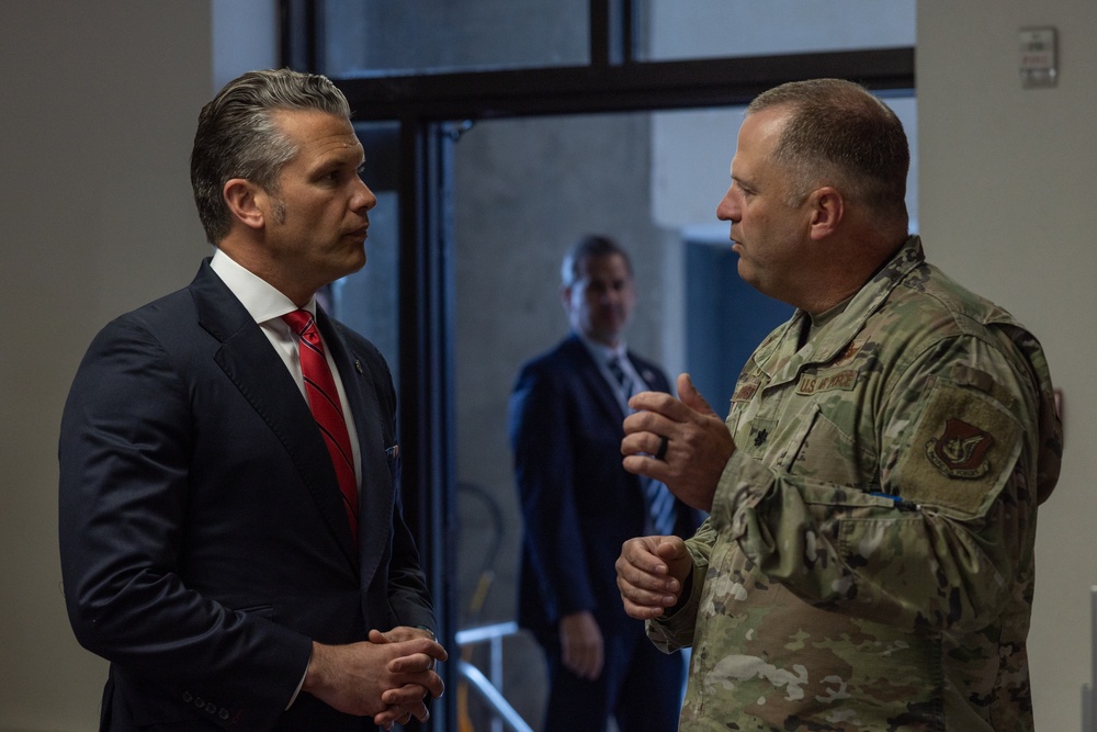 Secretary of Defense speaks with service members at JBER
