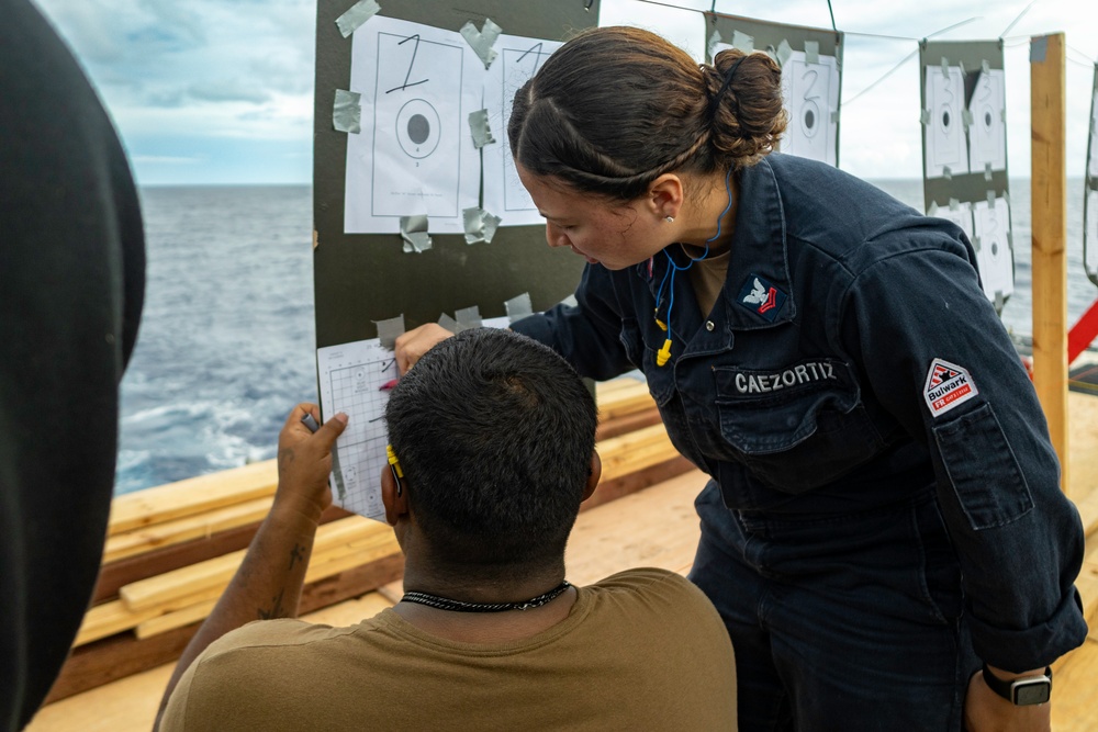 USS Carl M. Levin Participates in Small Arms Training