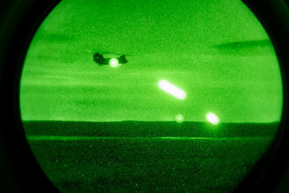 3-82 GSAB Aerial Gunnery, pew pew at night