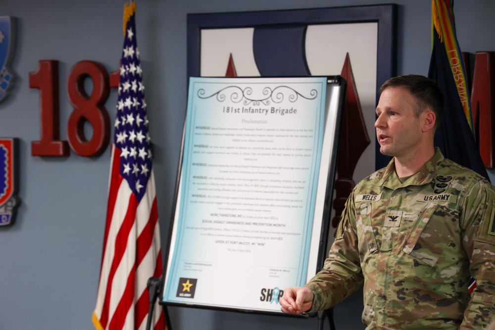 181st MFTB Leaders Sign Proclamation to Combat and Prevent Sexual Violence