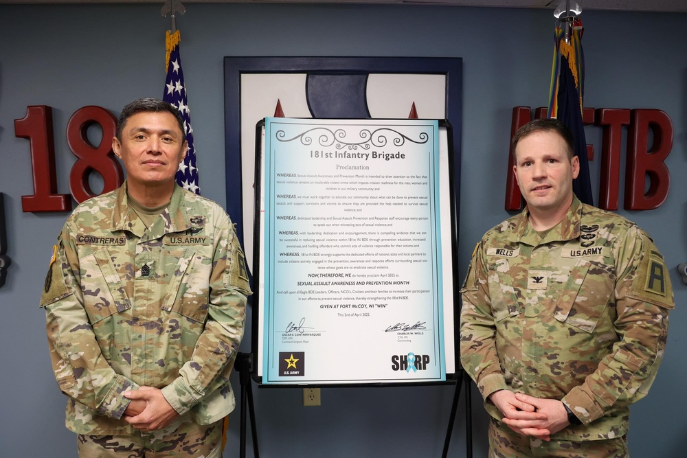181st MFTB Leaders Sign Proclamation to Combat and Prevent Sexual Violence