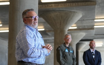Tom Dowd speaks during HEM ribbon cutting on SNI
