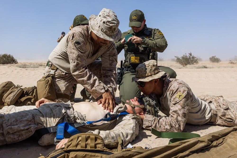 JTF-SB Marines and Sailors conduct medical evacuation training with interagency partners