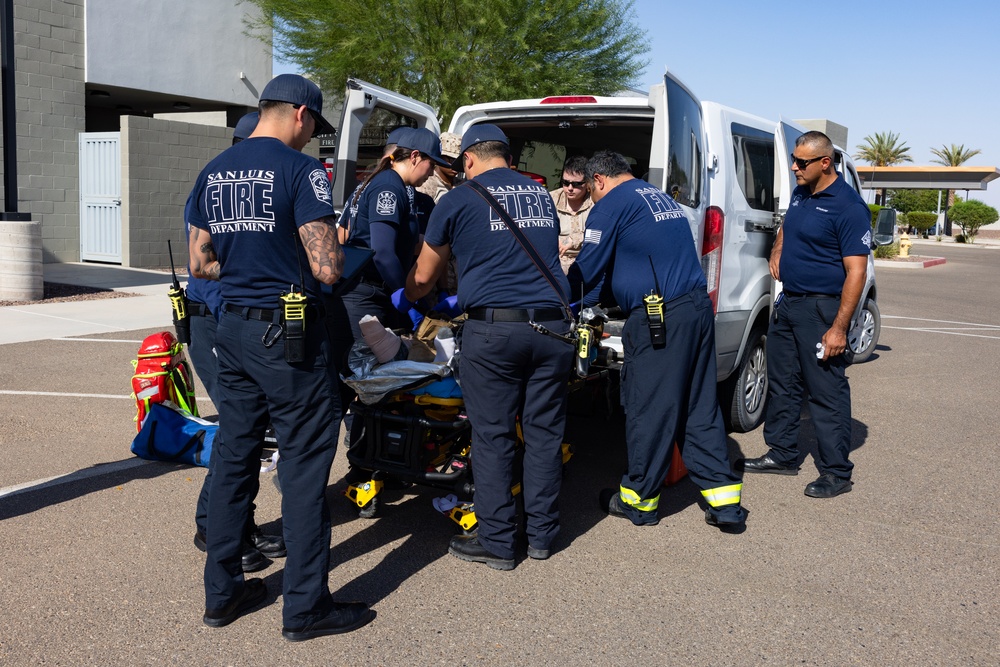 JTF-SB Marines and Sailors conduct medical evacuation training with interagency partners