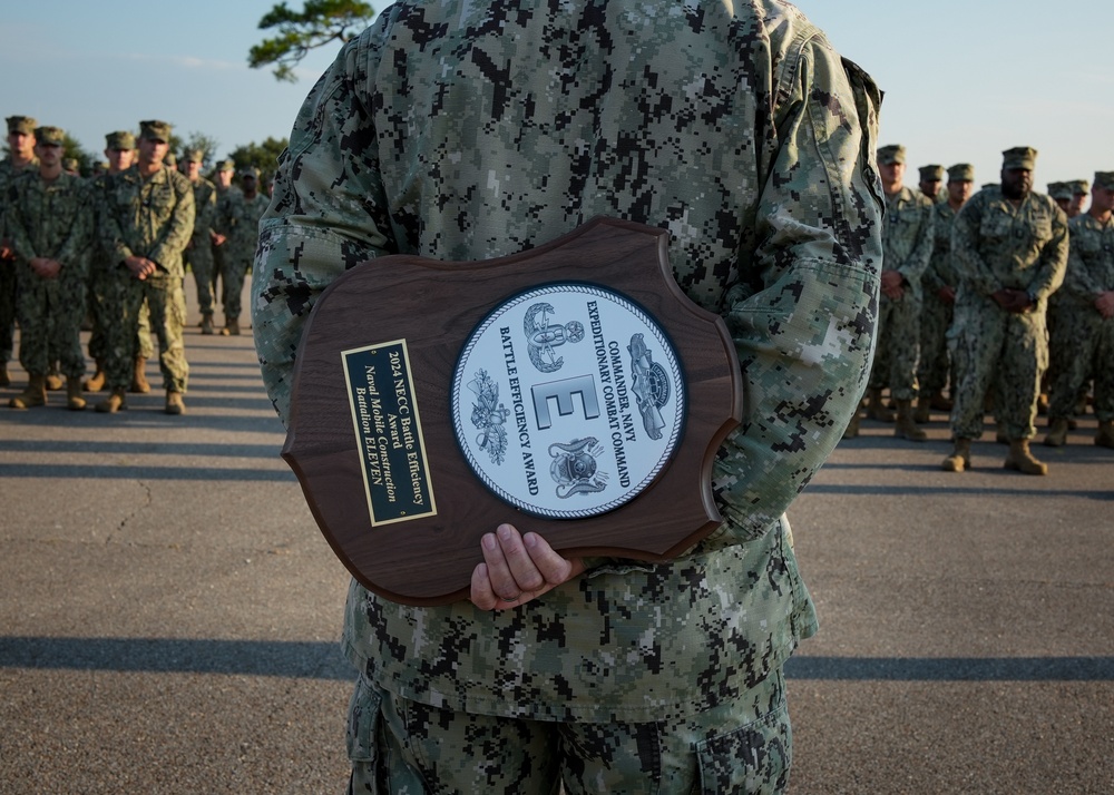 Naval Mobile Construction Battalion 11 Awarded the 2024 Battle Effectiveness &quot;E&quot; Award