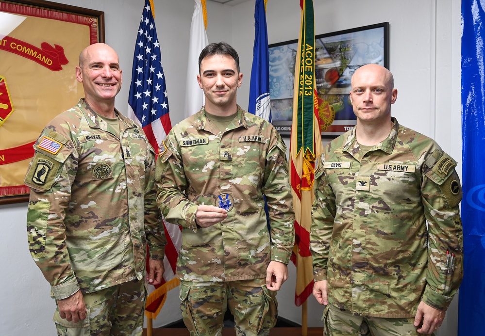 U.S. Army Garrison Japan Coin Presentation at Torii Station, Okinawa&amp;#xA;