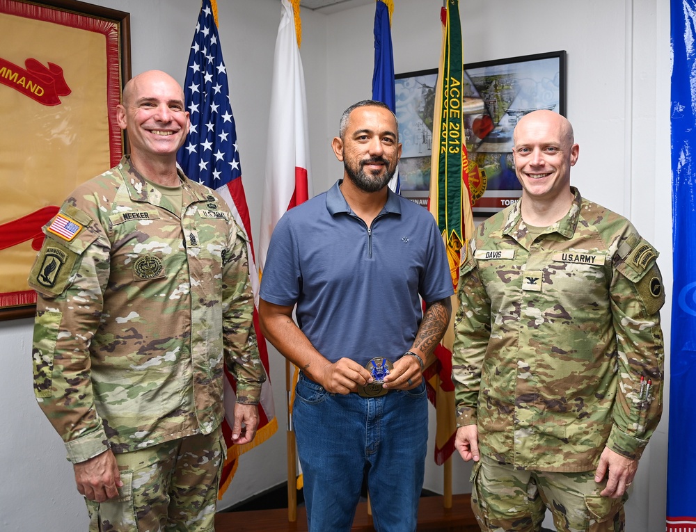 U.S. Army Garrison Japan Coin Presentation at Torii Station, Okinawa&amp;#xA;