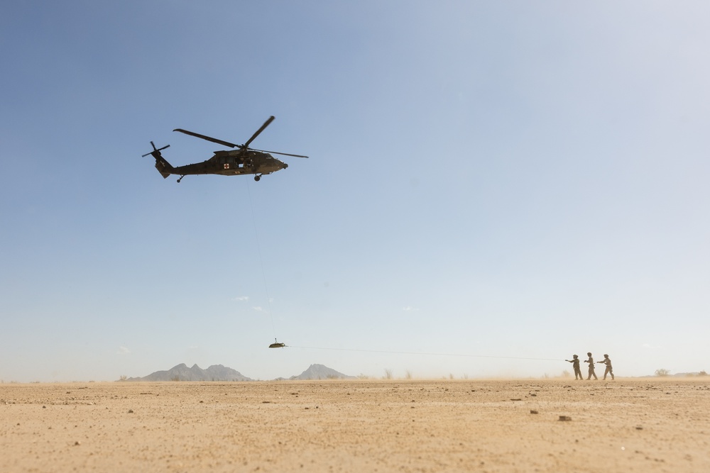 JTF-SB Marines and Sailors conduct joint casualty evacuation training with JTF-SB Soldiers