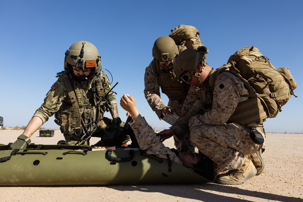 JTF-SB Marines and Sailors conduct joint casualty evacuation training with JTF-SB Soldiers