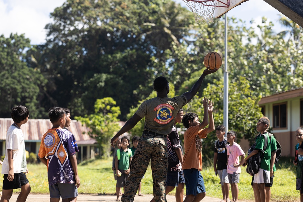Koa Moana 25 Marines Participate in Sports Camp with Pohnpei Youth