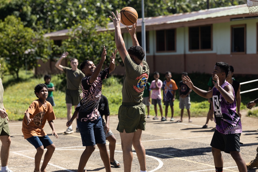 Koa Moana 25 Marines Participate in Sports Camp with Pohnpei Youth