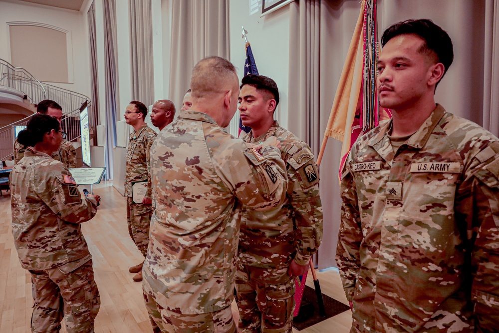21st TSC Commander Presents Army medal's to 16th Sustainment Brigade Soldier's
