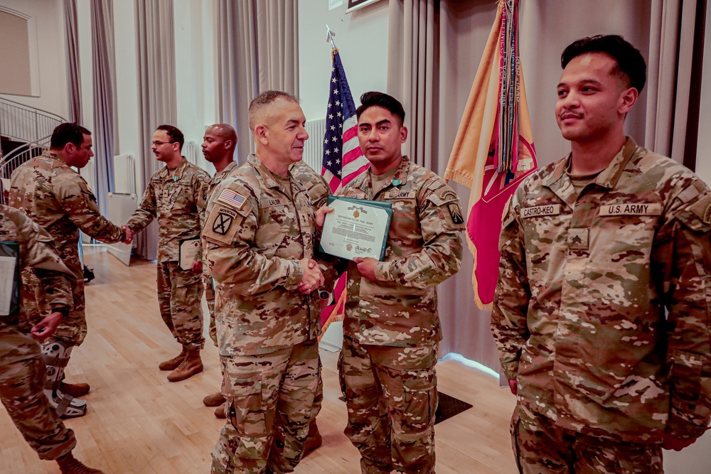 21st TSC Commander Presents Army medals to 16th Sustainment Brigade Soldier's