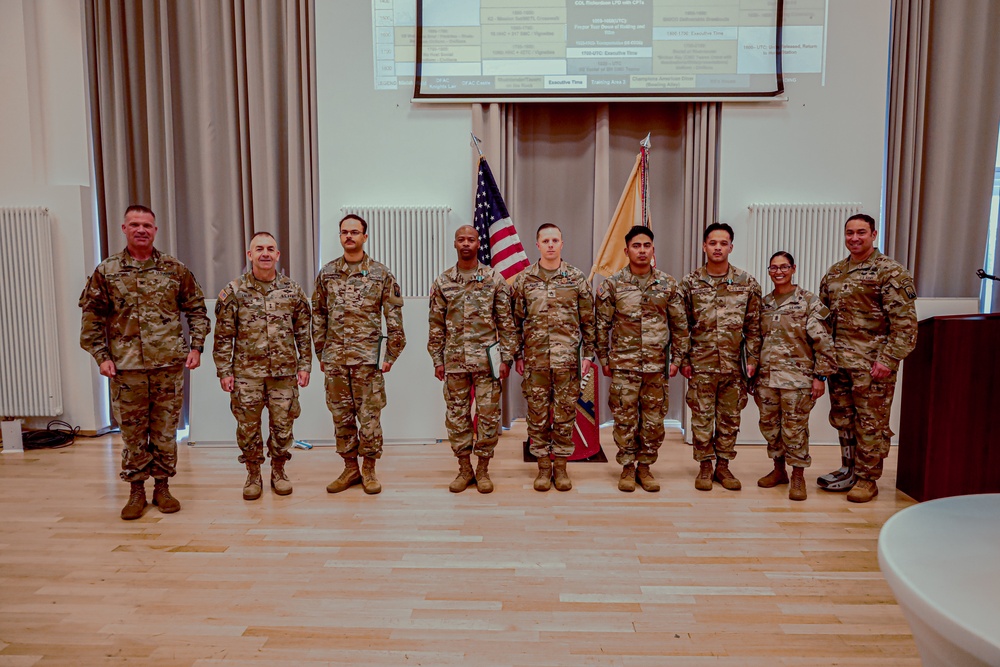 21st TSC Commander Presents Army medals to 16th Sustainment Brigade Soldier's