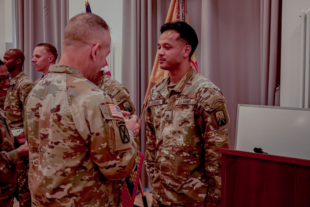 21st TSC Commander Presents Army medals to 16th Sustainment Brigade Soldier's