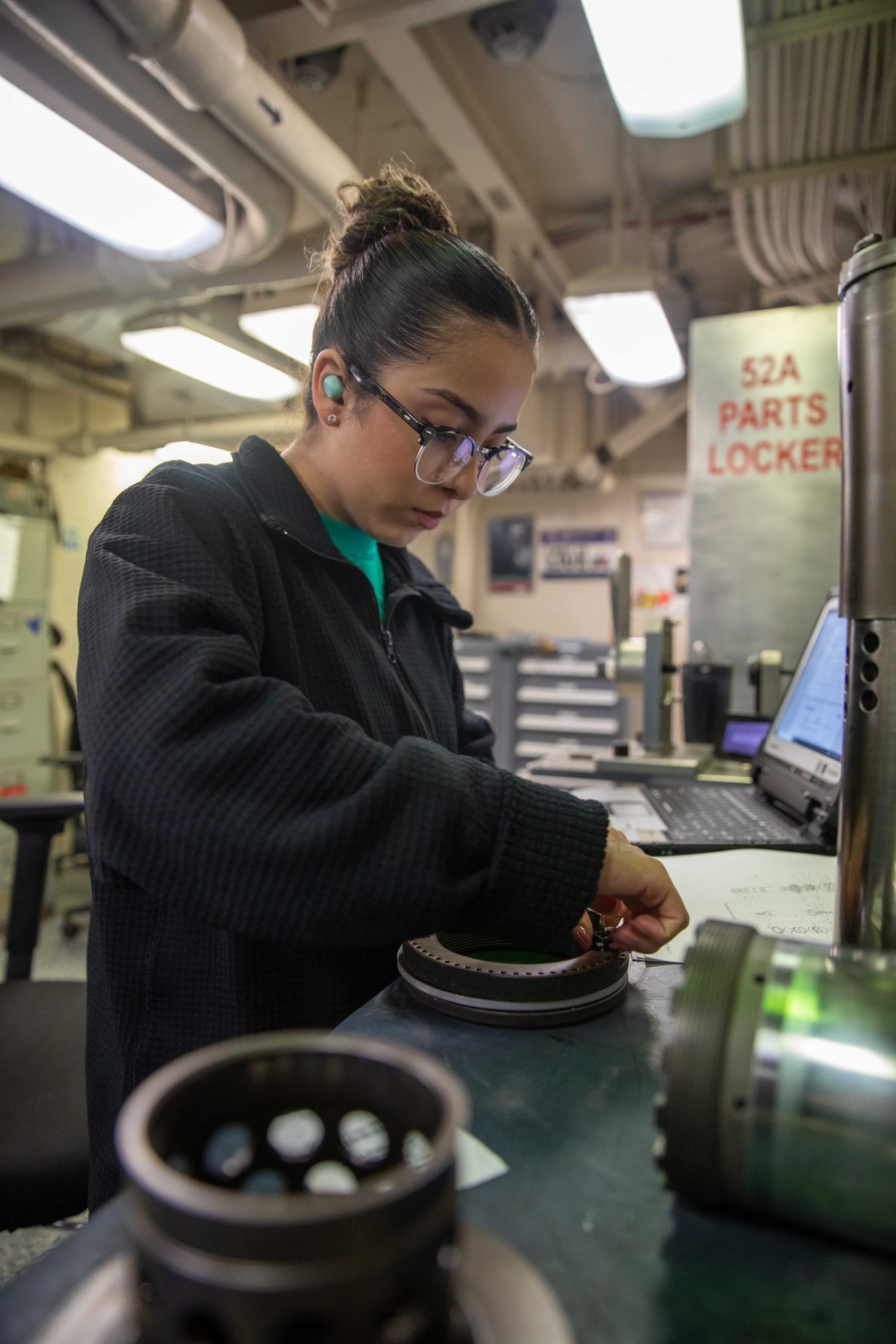 USS Gerald R. Ford (CVN 78) Sailor Conducts Maintenance