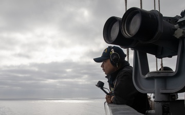 USS Gerald R. Ford (CVN 78) Sailor Stands Watch