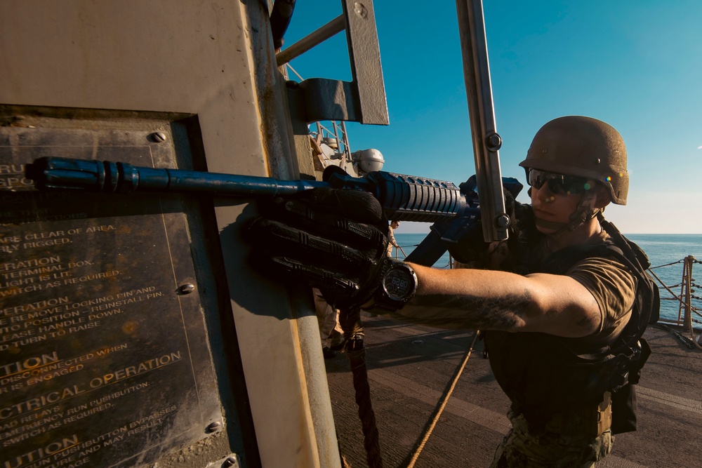 USS Winston S. Churchill Trains With USS Bainbridge Sailors