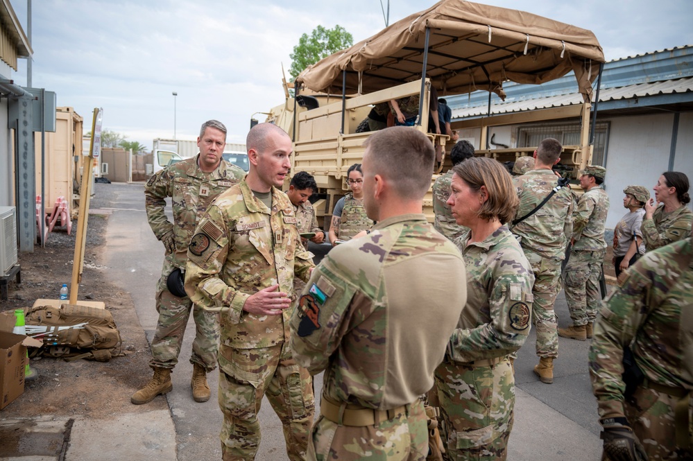 10th Expeditionary Aeromedical Evacuation Flight Direct Patients in Base-Wide Mass Casualty Training Exercise