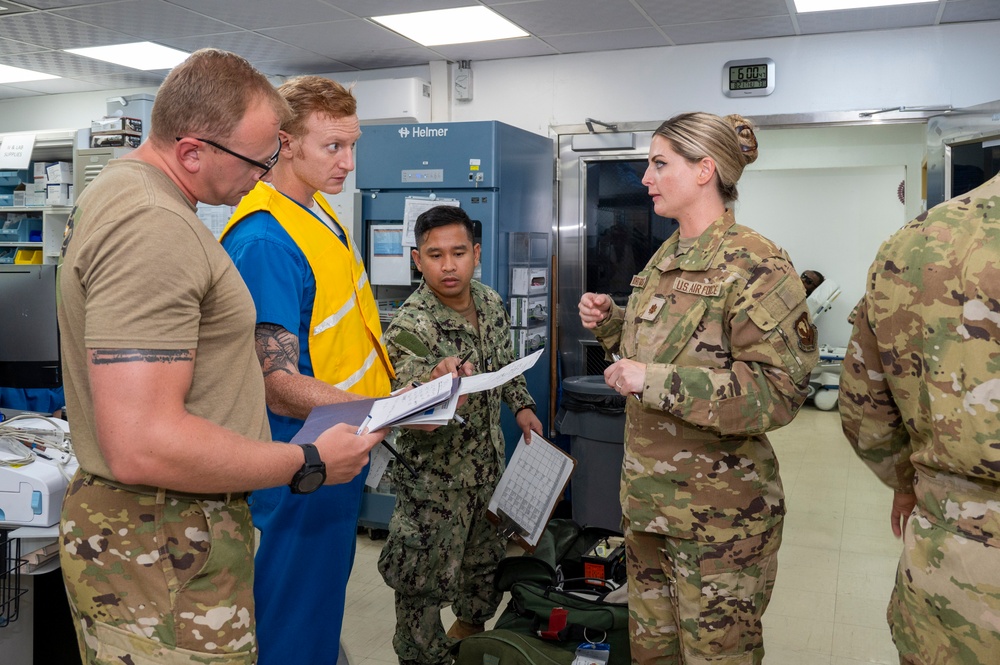 10th Expeditionary Aeromedical Evacuation Flight Direct Patients in Base-Wide Mass Casualty Training Exercise