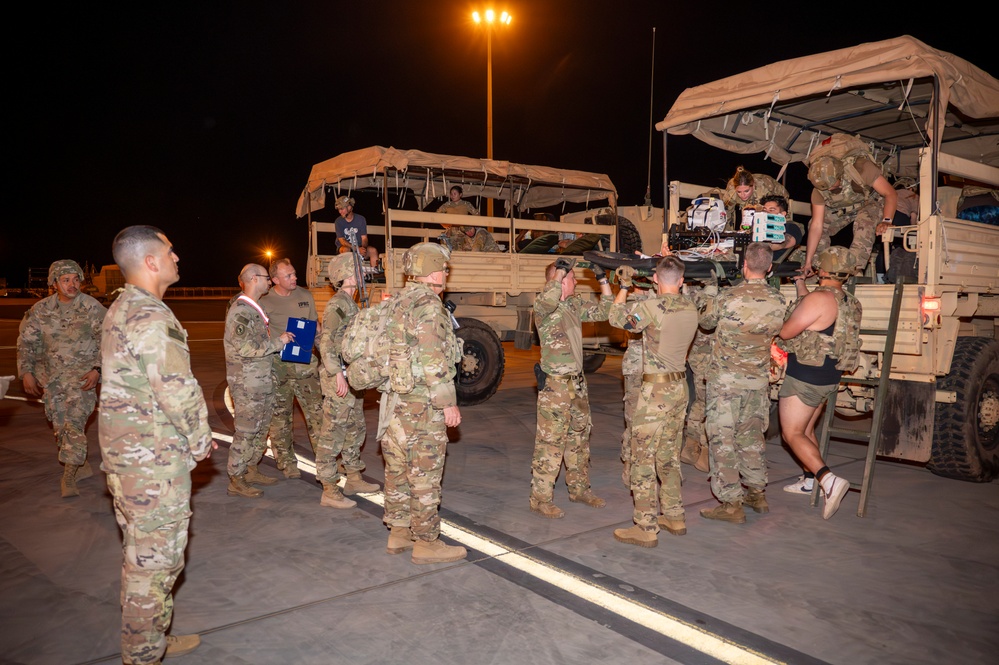 10th Expeditionary Aeromedical Evacuation Flight Direct Patients in Base-Wide Mass Casualty Training Exercise