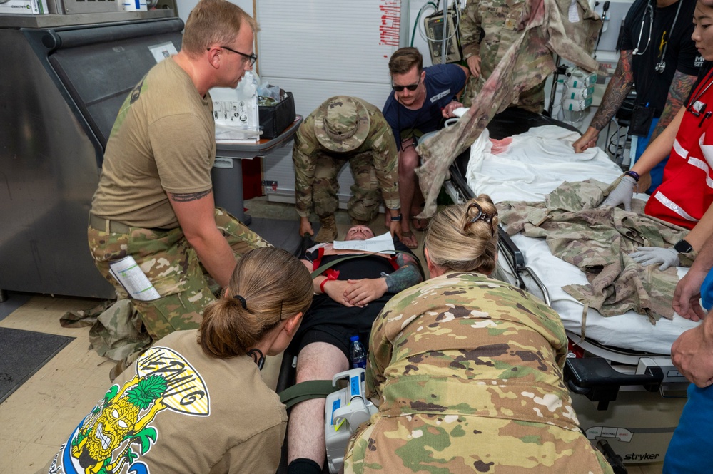 10th Expeditionary Aeromedical Evacuation Flight Direct Patients in Base-Wide Mass Casualty Training Exercise