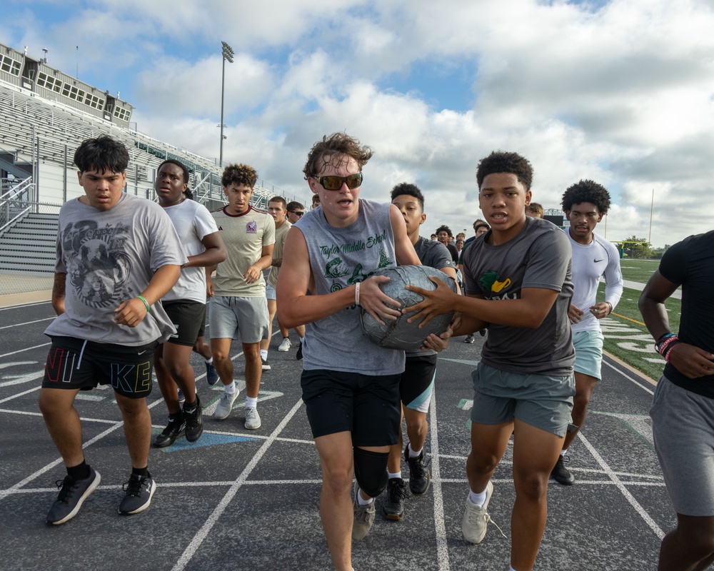 Recruiting Sub-Station Round Rock visits Taylor High School