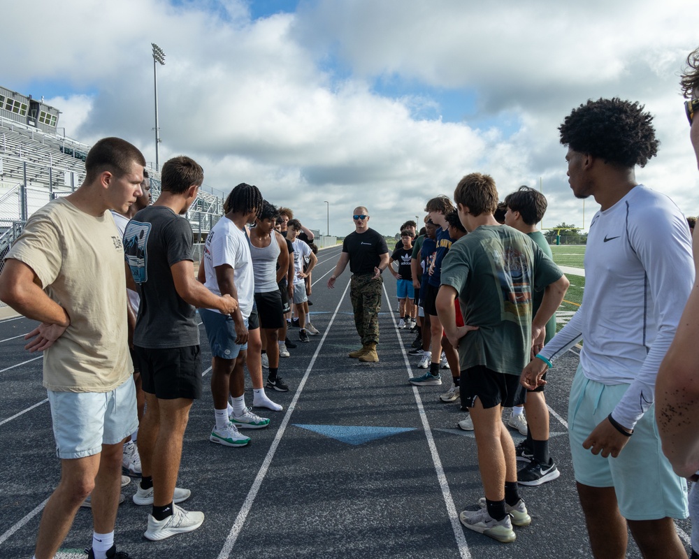 Recruiting Sub-Station Round Rock visits Taylor High School