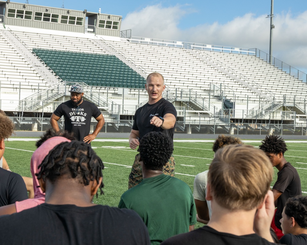 Recruiting Sub-Station Round Rock visits Taylor High School