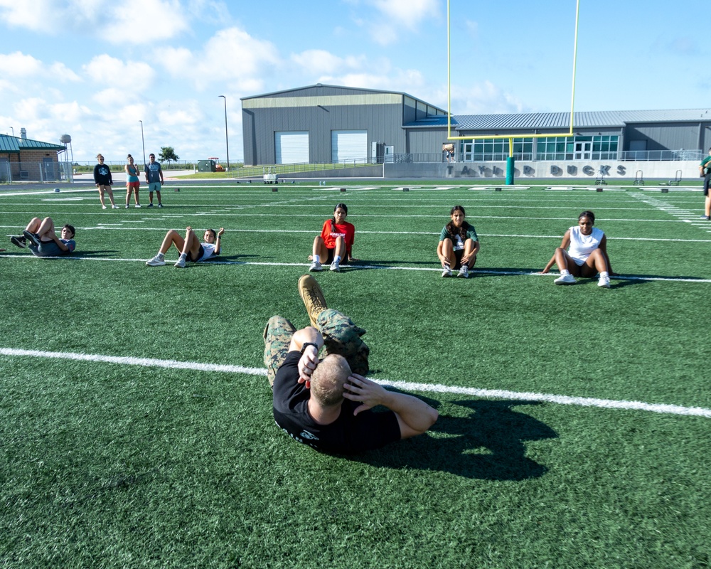 Recruiting Sub-Station Round Rock visits Taylor High School