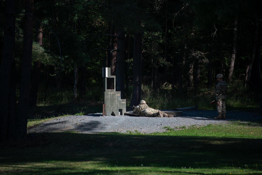A Soldier Fires an M4 Rifle in Grafenwoehr