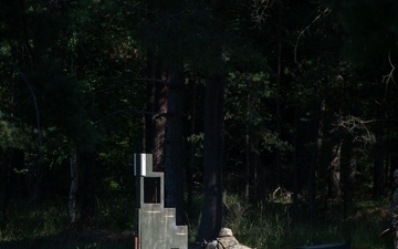 A Soldier Fires an M4 Rifle in Grafenwoehr