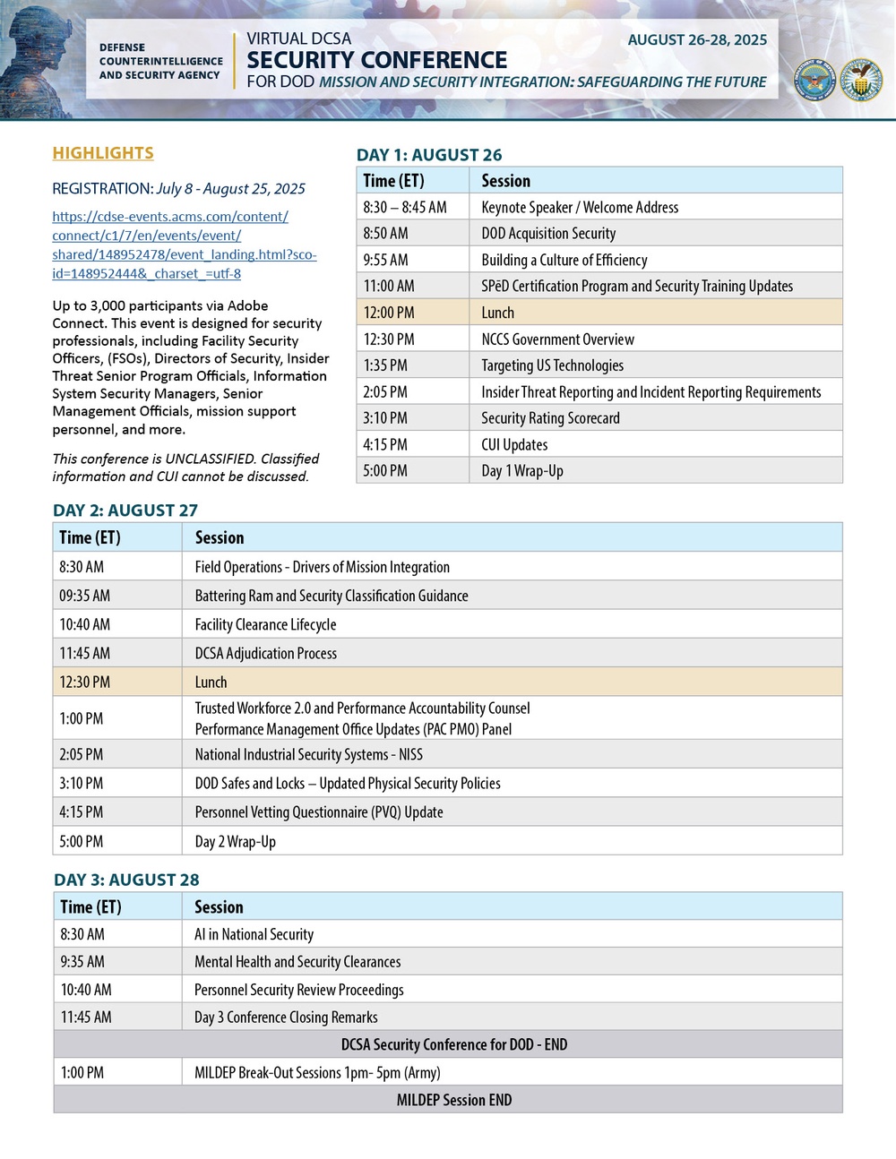 Virtual DCSA Security Conference for DOD