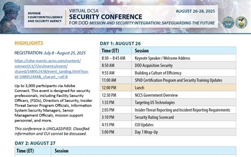 Virtual DCSA Security Conference for DOD
