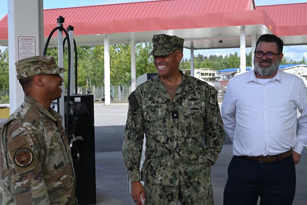 DLA Energy commander tours JBER fuel systems, recognizes Airmen excellence