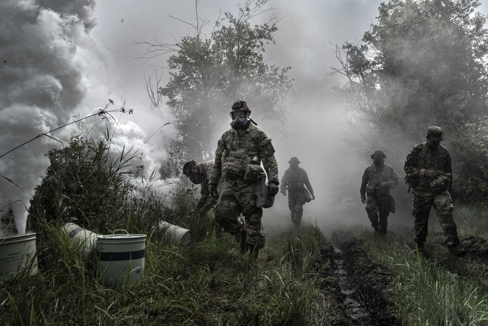 351st Ordnance Company Provide Smoke Coverage For Engineers