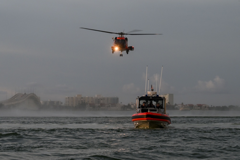 Coast Guard Station Sand Key and Coast Guard Air Station Clearwater conduct search and rescue training