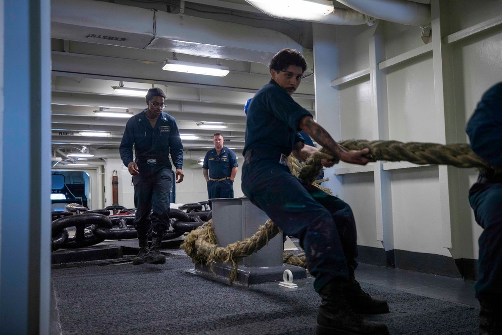 George Washington Sailors Conduct Sea-and-Anchor Evolution