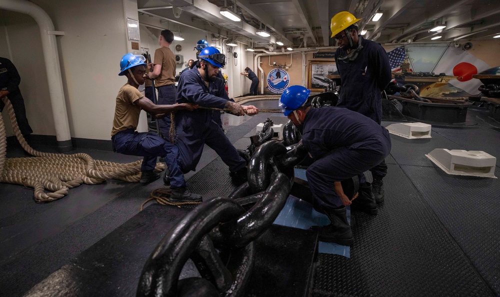 George Washington Sailors Conduct Sea-and-Anchor Evolution