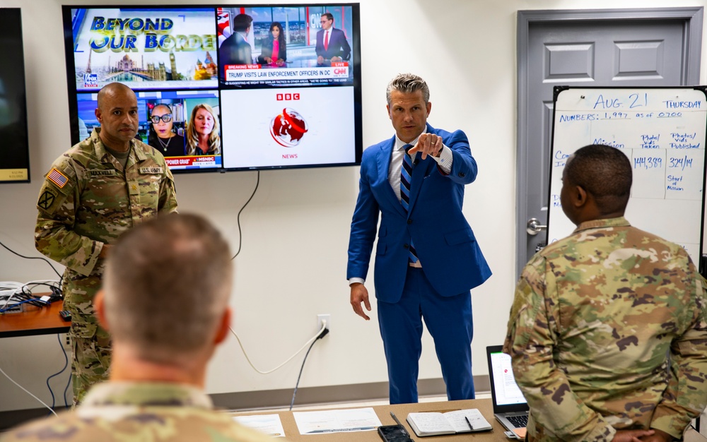 Secretary of Defense Pete Hegseth Pays Visit to Guardsmen at D.C. Armory