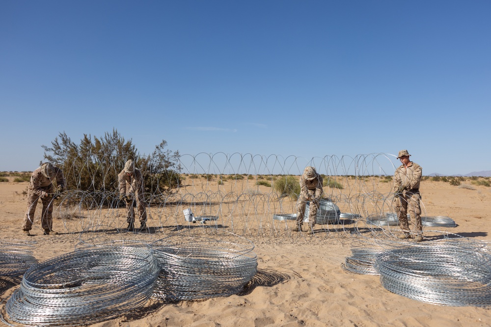 Joint Task Force-Southern Border Marines conduct barrier reinforcement operations