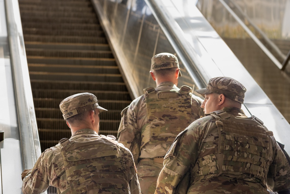 South Carolina National Guard Soldiers Provide Security in Metro Station