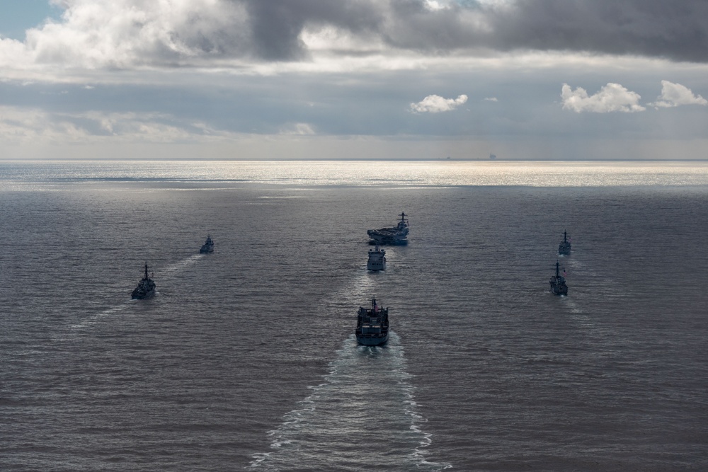 Gerald R. Ford Carrier Strike Group and Norwegian Navy Sail in North Sea