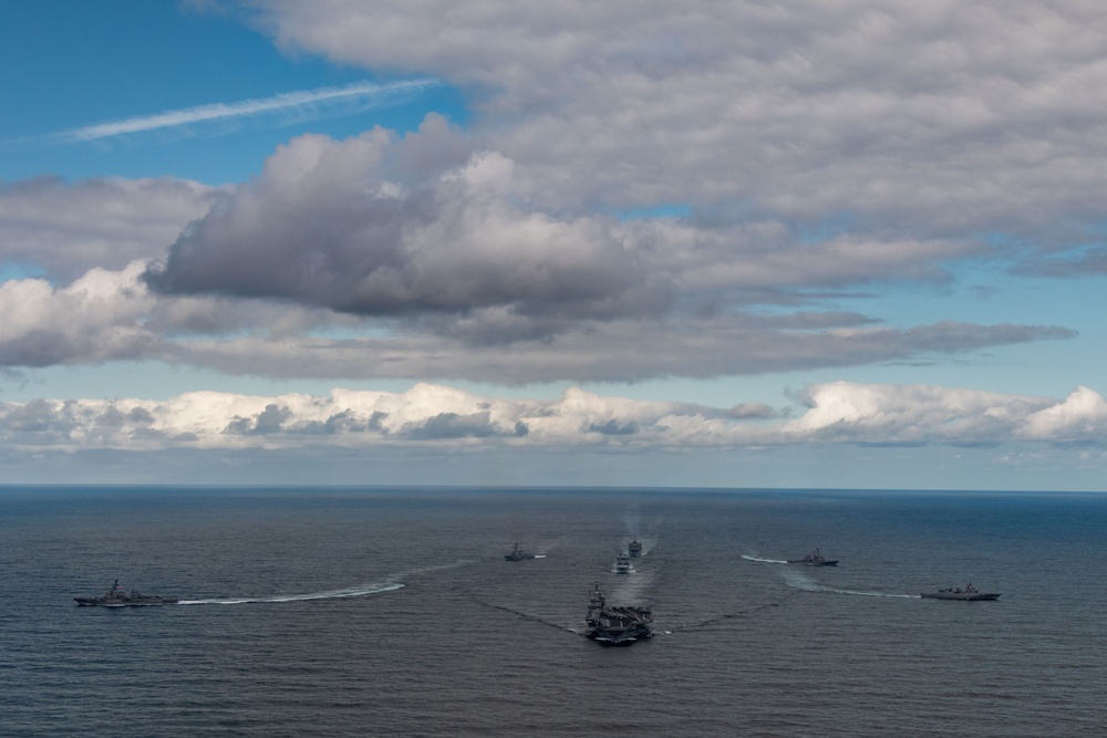 Gerald R. Ford Carrier Strike Group and Norwegian Navy Sail in North Sea