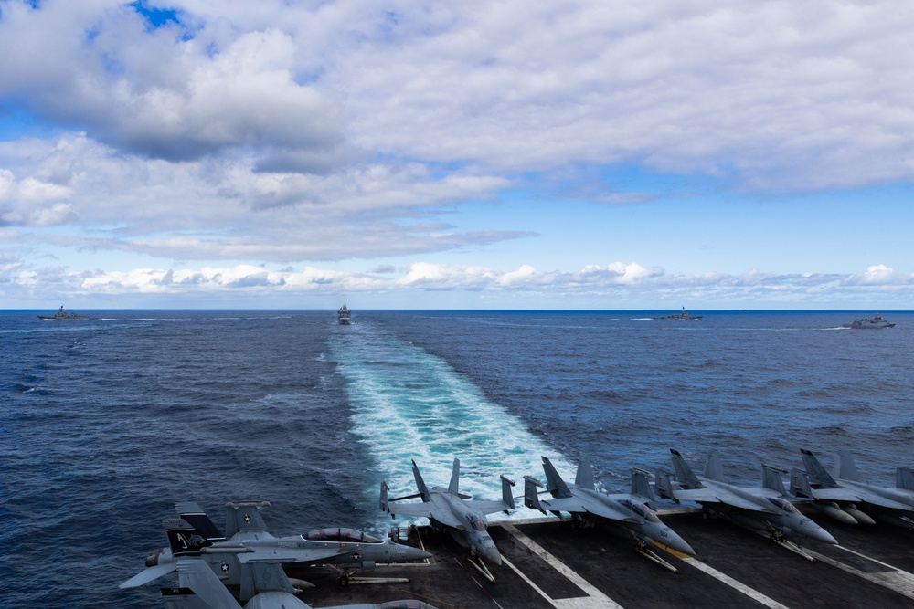 Gerald R. Ford Carrier Strike Group and Norwegian Navy Sail in North Sea
