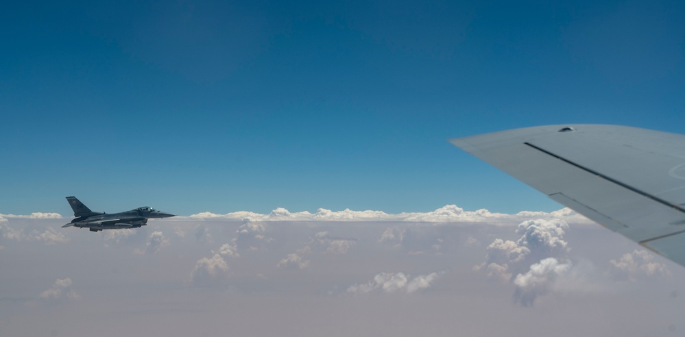 When the Dust Settles: Stratotanker Crew Refuels Falcons in the Desert