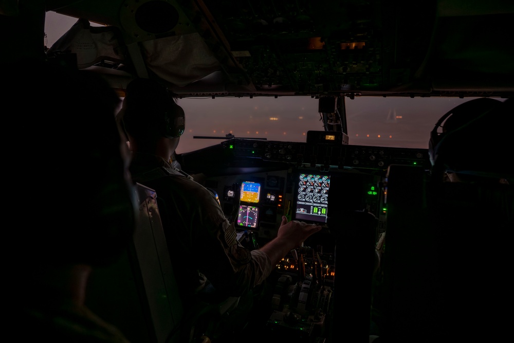 When the Dust Settles: Stratotanker Crew Refuels Falcons in the Desert